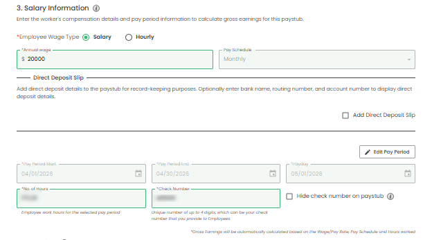 Add Salary Information