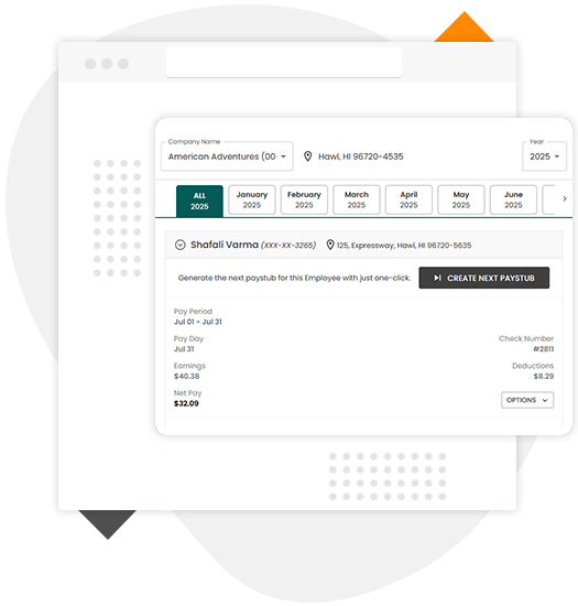 One-click Pay Stub Generation