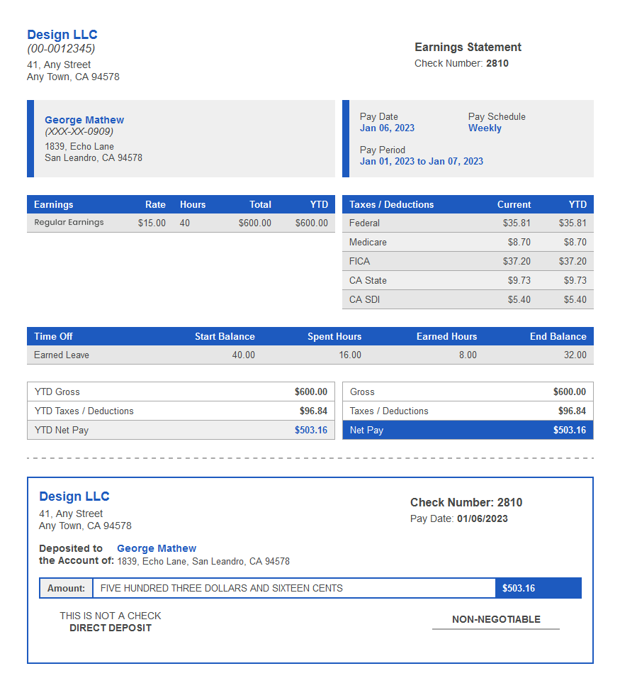 Paystub