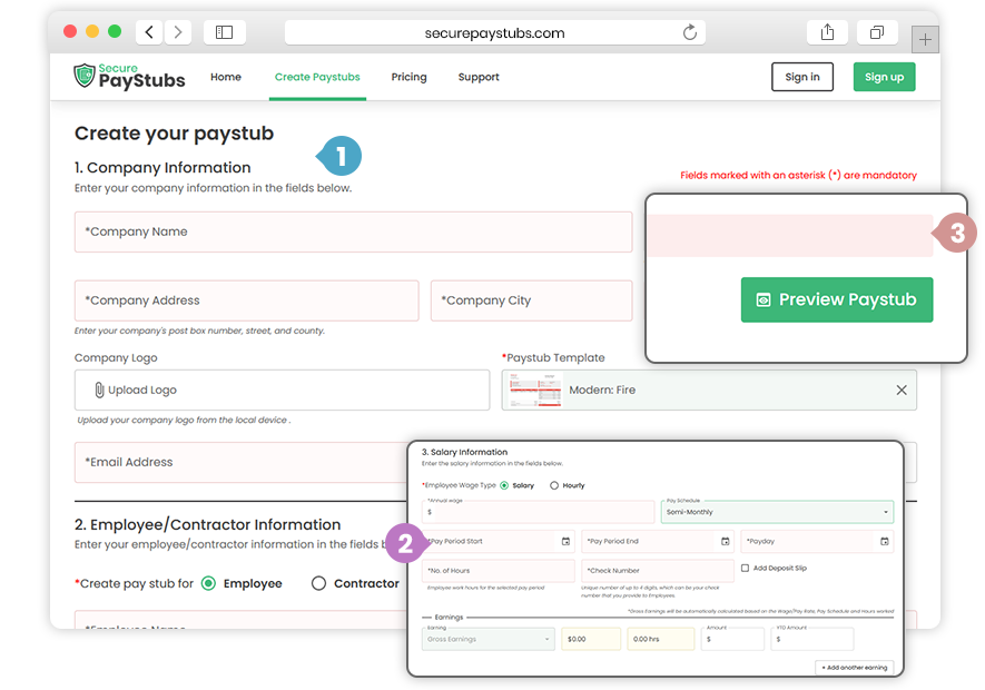 pay stub template for your business
