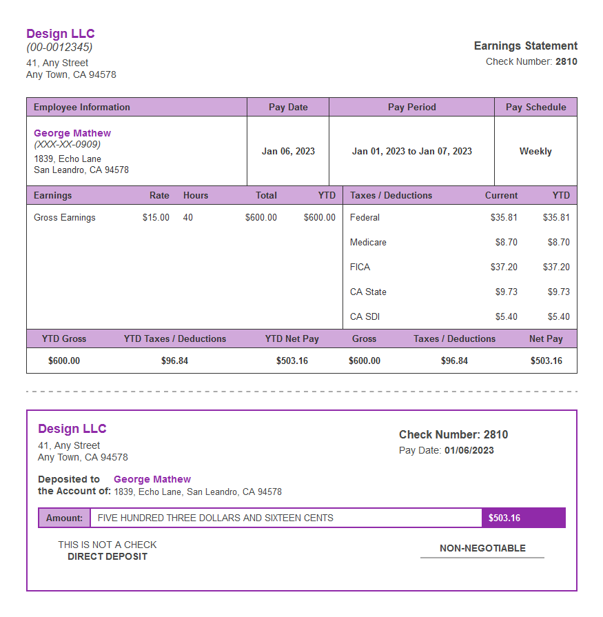 velvet paystubs deposit slip